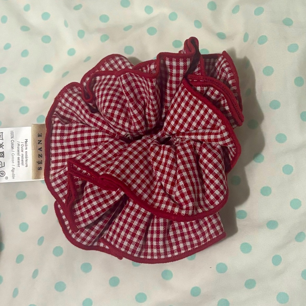 Sezane Scrunchie Red/White Gingham